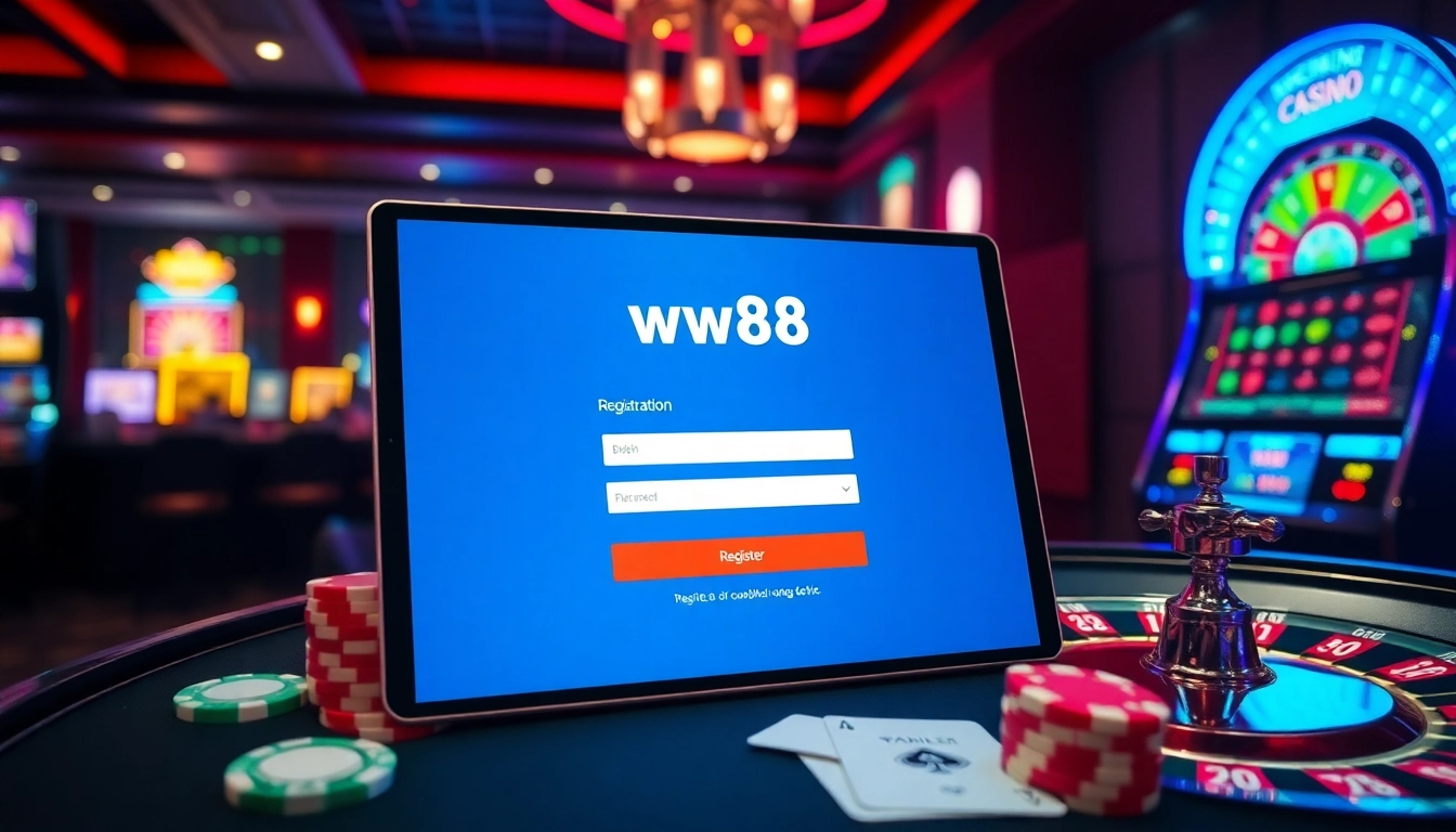 Exciting online gambling experience with Đăng ký ww88 registration interface in a virtual casino setting.