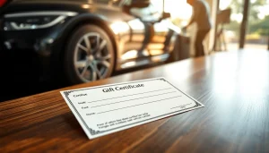 Promote your services with this car detailing gift certificate elegantly displayed.