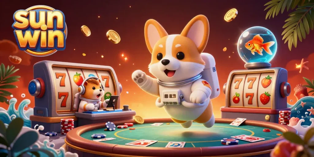 Experience thrilling moments at sun win with a lively casino atmosphere featuring engaging characters.